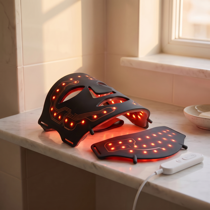 Rubalume silicone LED face and neck mask in black